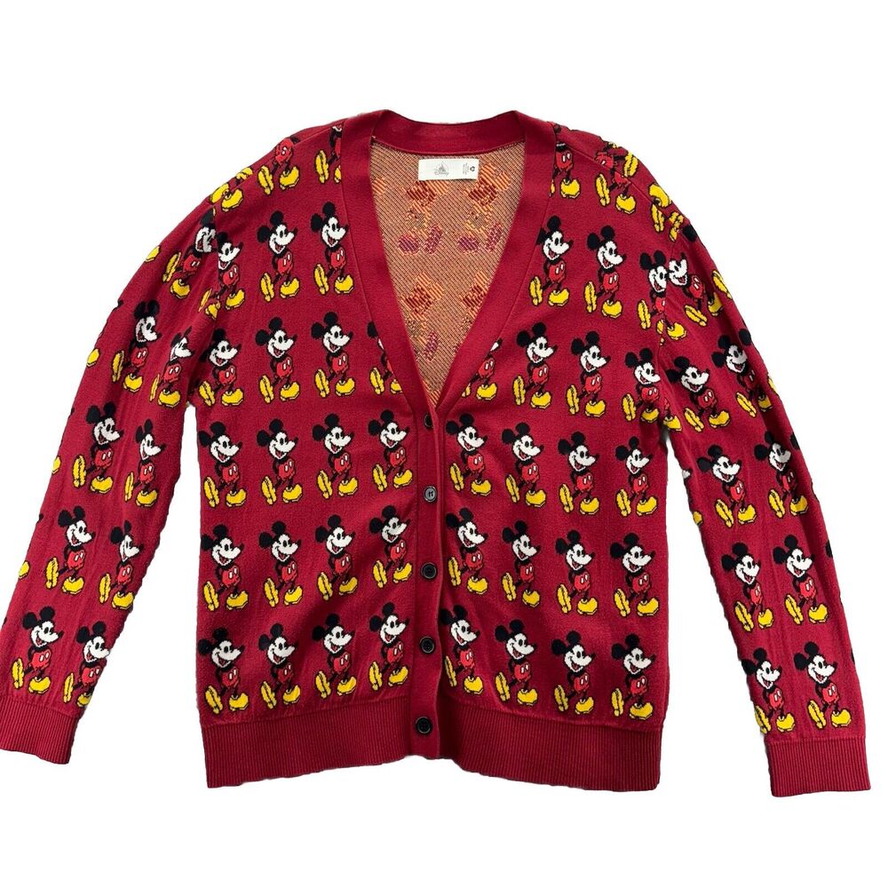 Disney Red Mickey Mouse Allover Cardigan